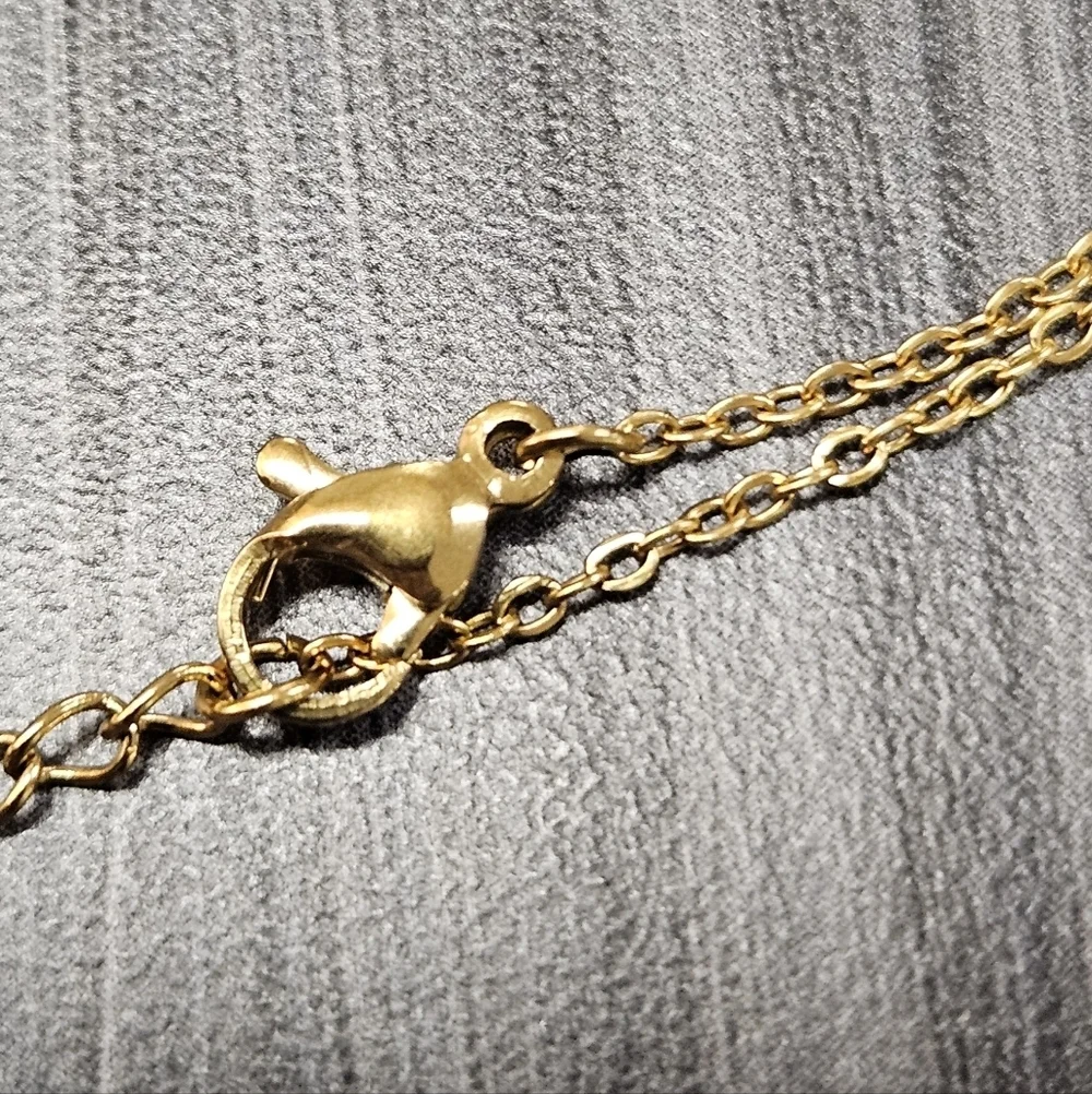 2 NEW Teddy Bear Pendants + Gold-Tone Stainless Steel Necklace Bundle | Trending